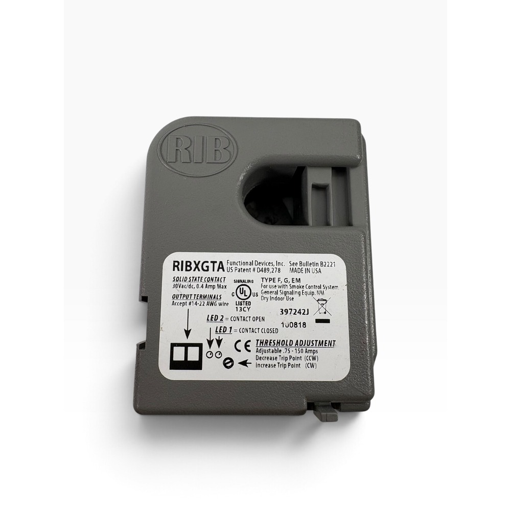 RIB RIBXGTA Current Sensor Switch 0.75-150A Gray Excellent Split Core Adjustable
